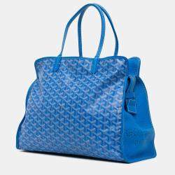 Pre Owned Goyard Blue Goyardine Sac Hardy Pet Carrier PM