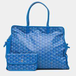 Pre Owned Goyard Blue Goyardine Sac Hardy Pet Carrier PM