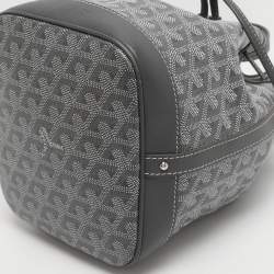 Pre Owned حقيبة دلو جويارد فلوت بيتي كانفاس مطلي جوياردين رمادية وجلد