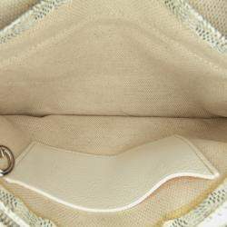 Pre Owned Goyard White Goyardine Plumet Pocket Wallet