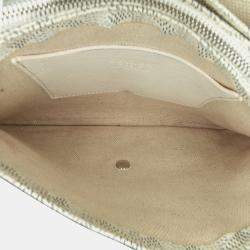 Pre Owned Goyard White Goyardine Plumet Pocket Wallet