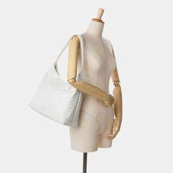 Pre Owned Goyard White Goyardine Boheme Hobo