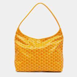 Pre Owned Goyard Yellow Goyardine Boheme Hobo