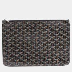 Pre Owned حقيبة كلتش جويارد سينا كانفاس مقوى سوداء متوسطة الحجم