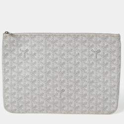 Pre Owned حقيبة كلتش جويارد جوياردين سينا قماش أبيض مقوى حجم متوسط