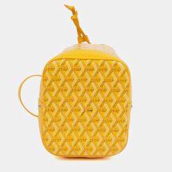 Pre Owned Goyard Petite Flot PM Yellow Coated Canvas Bucket Shoulder Bag