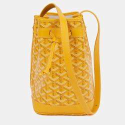 مملوكة مسبقًا Goyard Petite Flot PM Yellow Coated Canvas Bucket Shoulder Bag