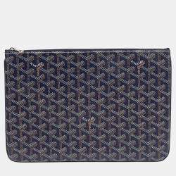 مملوكة مسبقًا Goyard Senat MM Blue Coated Canvas Clutch