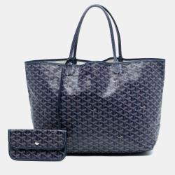 Pre Owned Goyard Blue Goyardine Saint Louis GM