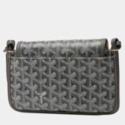 مملوكة مسبقًا Goyard Plumet Pouch Wallet Crossbody Shoulder Bag In Gray And White Leather