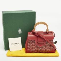 Pre Owned حقيبة جويارد سايجون ميني أحمر جوياردين كانفاس مغلف وجلد مقبض علوي