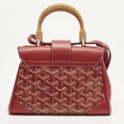 Pre Owned حقيبة جويارد سايجون ميني أحمر جوياردين كانفاس مغلف وجلد مقبض علوي