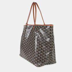 Pre Owned Goyard Gold Black Goyardine Canvas Saint Louis GM