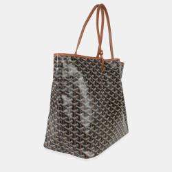 Pre Owned Goyard Gold Black Goyardine Canvas Saint Louis GM