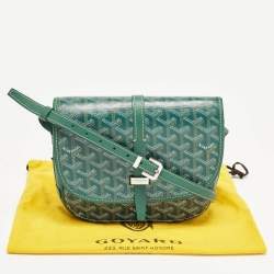 مملوكة مسبقًا حقيبة السرج جويرد بيلفيدير الثاني PM كانفاس مطلي جويردين جلد أخضر