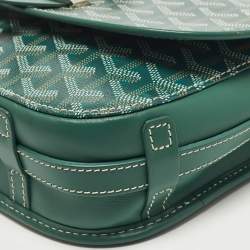 مملوكة مسبقًا حقيبة السرج جويرد بيلفيدير الثاني PM كانفاس مطلي جويردين جلد أخضر