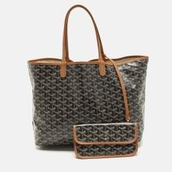 مملوكة مسبقًا Goyard Saint Louis PM Brown Goyardine Coated Canvas and Leather Tote