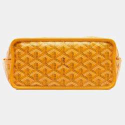 Pre Owned Goyard Yellow Mini Goyardine Reversible Anjou