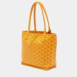 Pre Owned Goyard Yellow Mini Goyardine Reversible Anjou
