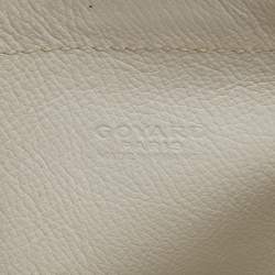 مملوكة مسبقًا Goyard Saint Louis PM White Goyardine Coated Canvas and Leather Tote