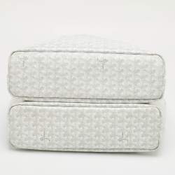 مملوكة مسبقًا Goyard Saint Louis PM White Goyardine Coated Canvas and Leather Tote
