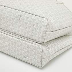مملوكة مسبقًا Goyard Saint Louis PM White Goyardine Coated Canvas and Leather Tote