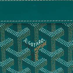 Pre Owned محفظة غويارد ماتينيون "بي إم" كانفاس مقوى غوياردين أخضر وجلد