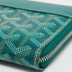 Pre Owned محفظة غويارد ماتينيون "بي إم" كانفاس مقوى غوياردين أخضر وجلد