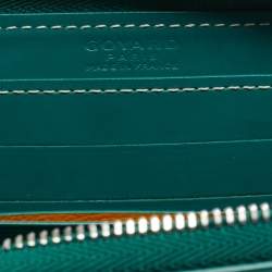 Pre Owned محفظة غويارد ماتينيون "بي إم" كانفاس مقوى غوياردين أخضر وجلد