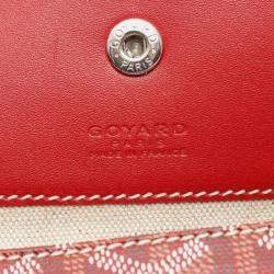 Pre Owned Goyard Saint Louis Pm Tote Bag Coated Canvas And Leather Red Multicolor