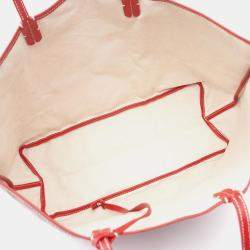 Pre Owned Goyard Saint Louis Pm Tote Bag Coated Canvas And Leather Red Multicolor