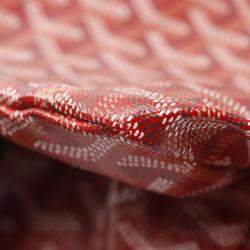 Pre Owned Goyard Saint Louis Pm Tote Bag Coated Canvas And Leather Red Multicolor