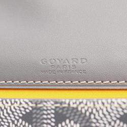 Pre Owned Goyard Monte Carlo Mini Case Pouch Bag In Coated Canvas And Wood Gray