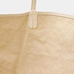 مملوكة مسبقًا Goyard Saint Louis Gm Tote Bag Large Shoulder Coated Canvas And Leather White Gray
