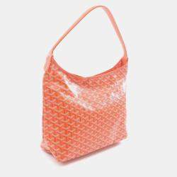 Pre Owned Goyard Boheme Hobo Bag Shoulder Coated Canvas And Leather Orange Multicolor