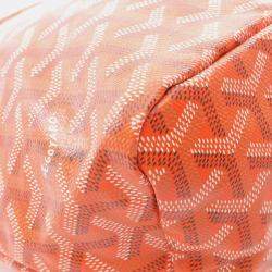 Pre Owned Goyard Boheme Hobo Bag Shoulder Coated Canvas And Leather Orange Multicolor