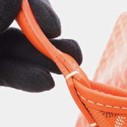 Pre Owned Goyard Boheme Hobo Bag Shoulder Coated Canvas And Leather Orange Multicolor