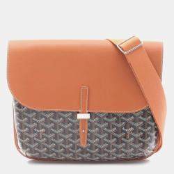 مملوكة مسبقًا Goyard Crucier Messenger Bag Shoulder Coated Canvas And Leather Black Brown Multicolor