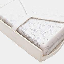 Pre Owned Goyard White Goyardine Minaudiere Trunk Bag