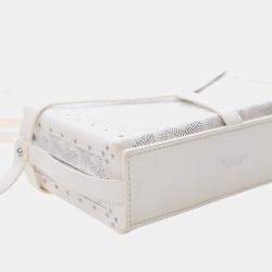 Pre Owned Goyard White Goyardine Minaudiere Trunk Bag