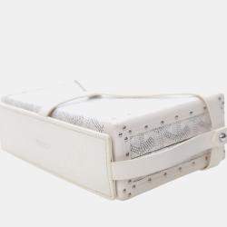 Pre Owned Goyard White Goyardine Minaudiere Trunk Bag