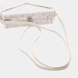 Pre Owned Goyard White Goyardine Minaudiere Trunk Bag
