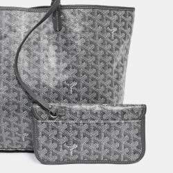 مملوكة مسبقًا Goyard 2014 Grey Goyardine St. Louis PM Tote with Pouch