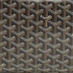Pre Owned Goyard Conti Brown Goyardine Coated Canvas and Leather Pouch