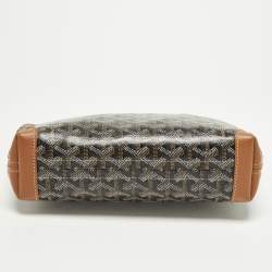 Pre Owned Goyard Conti Brown Goyardine Coated Canvas and Leather Pouch