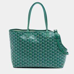 Pre Owned Goyard Green Goyardine Chien Gris Pet Carrier