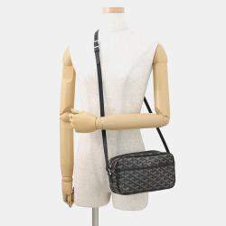 Pre Owned Goyard Cupvert Black Pvc Leather Size Pm