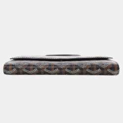 Pre Owned Goyard Black Goyardine Varenne Continental Wallet On Strap