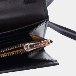 Pre Owned Goyard Black Goyardine Varenne Continental Wallet On Strap