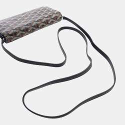 Pre Owned Goyard Black Goyardine Varenne Continental Wallet On Strap